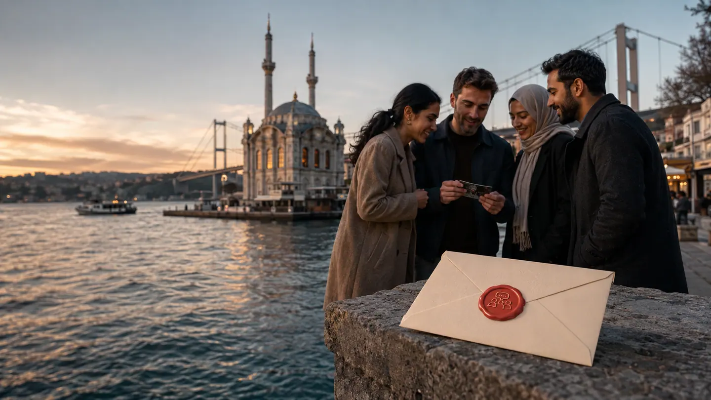 İstanbul haritasında mühürlü bir mektup